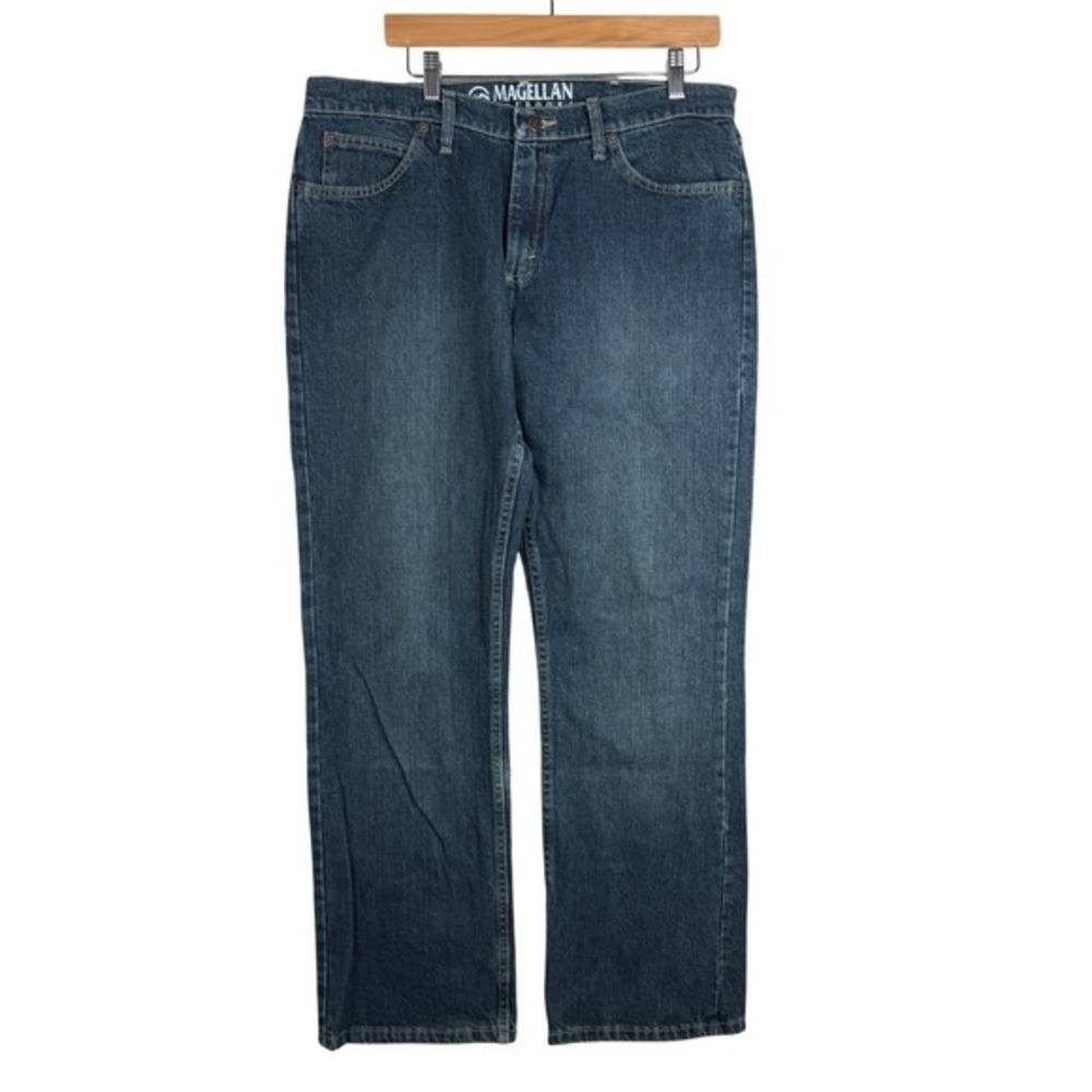 MAGELLAN Outdoors Men's Straight Leg Jeans Classic Dark Wash Size‎ 35X32
